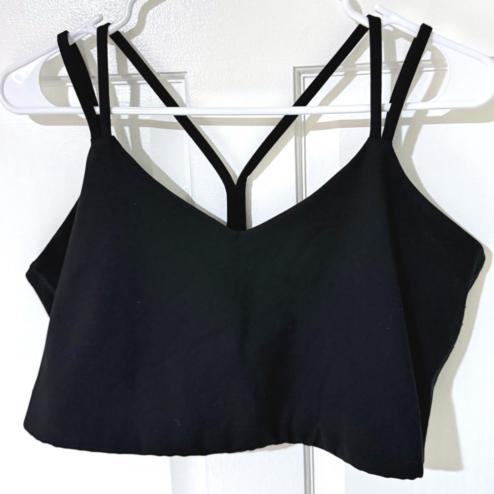 Girlfriend Collective Paloma Strappy V-Neck Longline Sports Bra Black XXL
